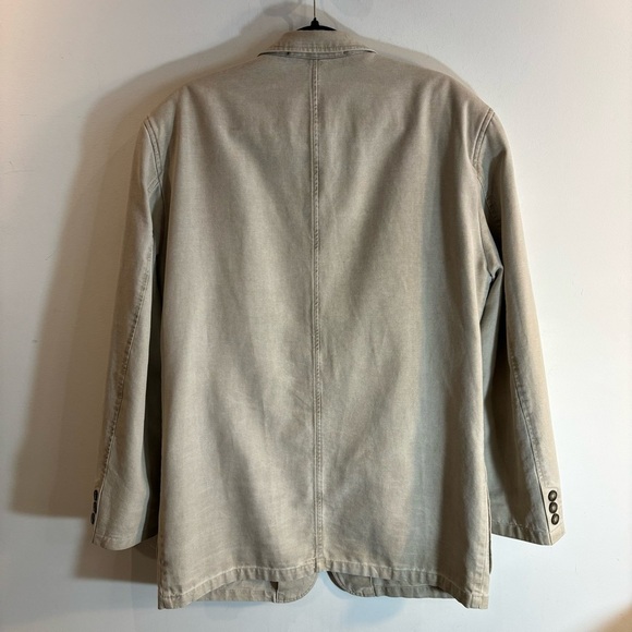 CAMEL COLLECTION Sz 50 Blazer Partially Lined Shoulder Pads Patch Pockets - Picture 2 of 12